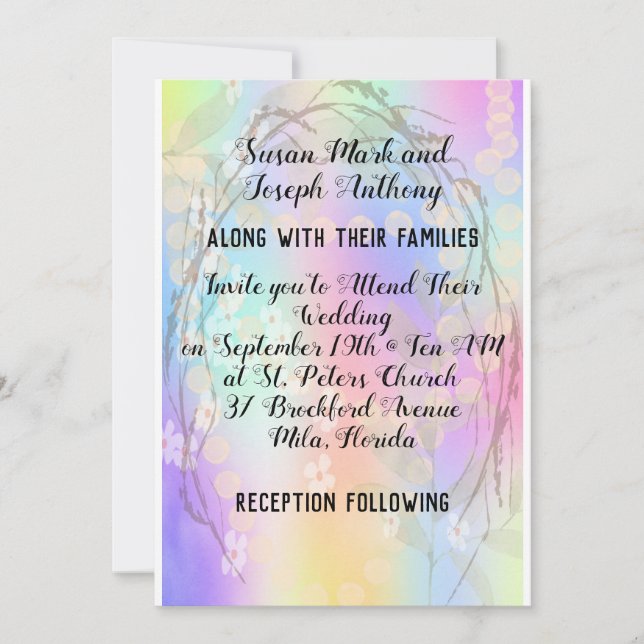 Invitation au Mariage avec Arrière - plan Designer (Devant)