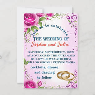 Invitation au mariage avec des fleurs