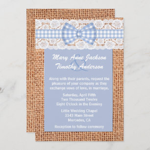 Invitation au Mariage campagnard Burlap & En vichy