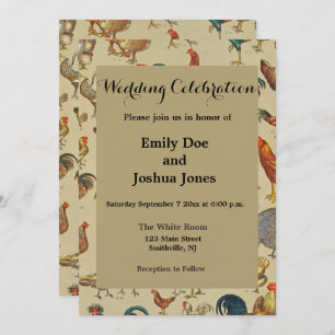 Invitation au mariage campagnard de poulet à la vo