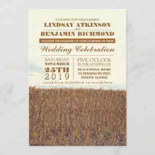 Invitation au mariage campagnard rustique à la pai