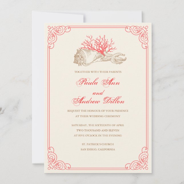 Invitation au mariage de destination (Devant)