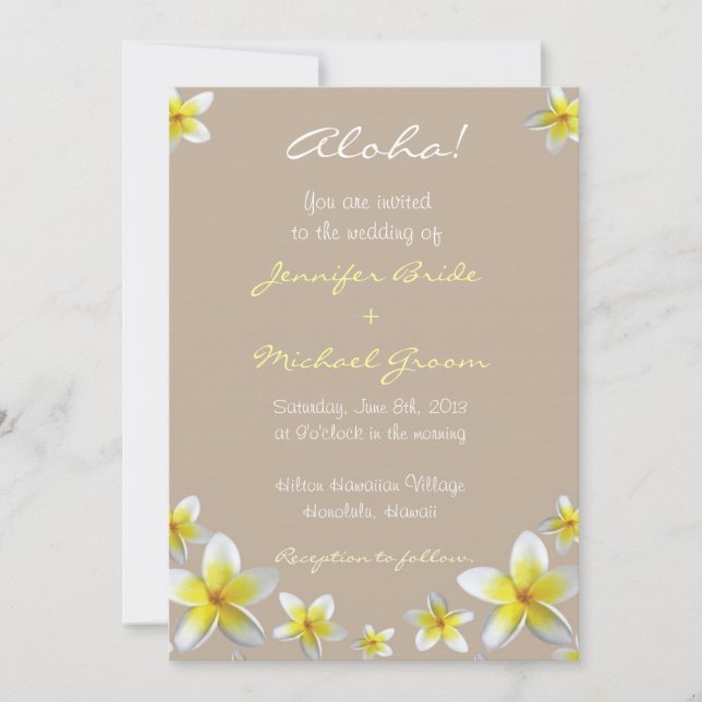 Invitation au mariage de destination (Devant)