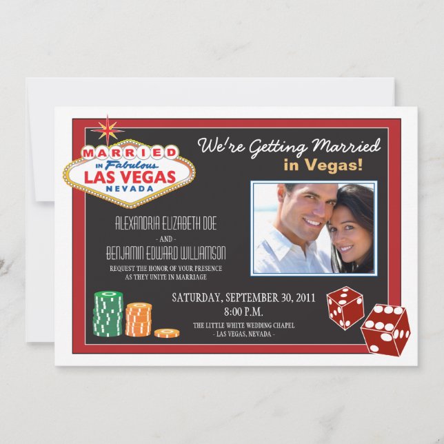 Invitation au mariage de destination de Las Vegas  (Devant)