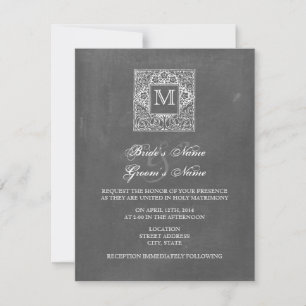 Invitation au mariage de monogrammes inspirée par