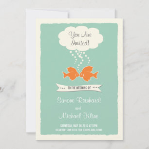 Invitation au mariage de plage avec du poisson qui
