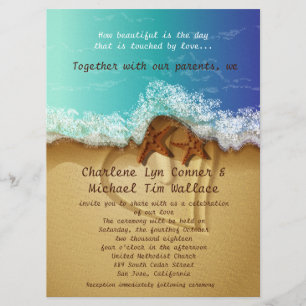 Invitation au mariage de plage de 6,5 x 8,75 po