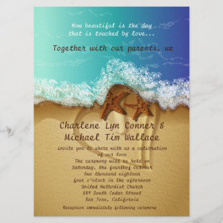 Invitation au mariage de plage de 6,5 x 8,75 po