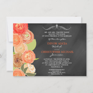 Invitation au mariage des fleurs d'automne en casc