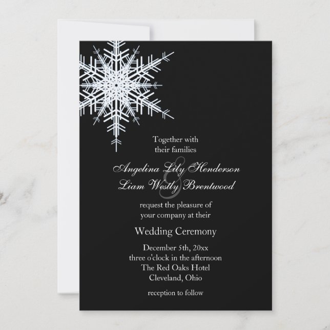 Invitation au mariage d'hiver (Devant)