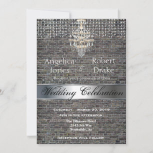 Invitation au mariage en brique d'entrepôt industr