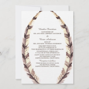 Invitation au mariage frontalier plumé