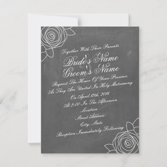 Invitation au mariage inspirée par la Marche Rose  (Devant)