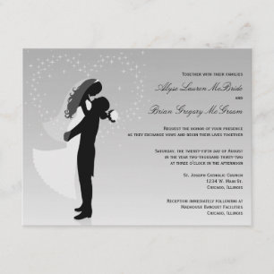 Invitation au mariage officiel Silver Ombre Silhou