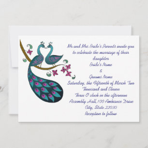 Invitation au mariage Peacock-1