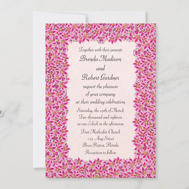 Invitation au mariage pour le jardin de Stargazer  (Devant)