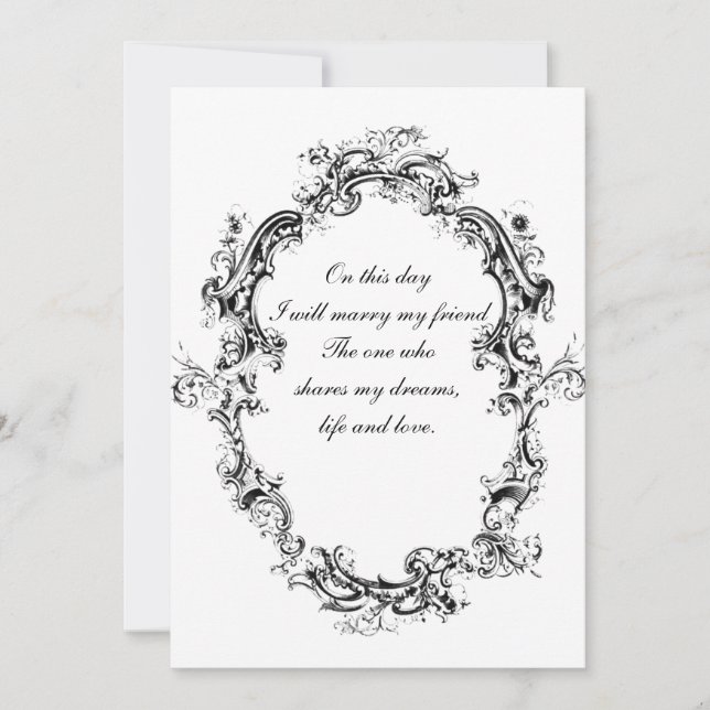 Invitation au mariage romantique Vintage (Devant)