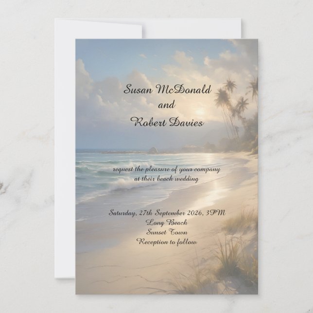 Invitation au mariage sur la plage (Devant)