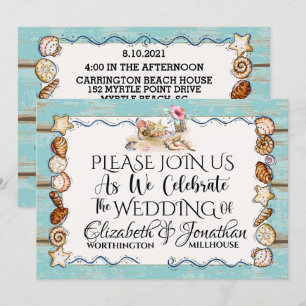 Invitation au mariage sur la plage