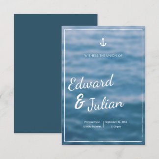 Invitation au mariage sur la plage