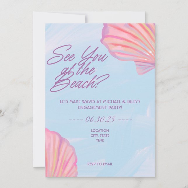 Invitation au mariage sur la plage (Devant)