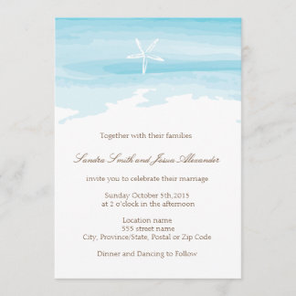 Invitation au mariage sur la plage