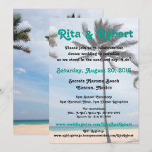 Invitation au mariage sur la plage - Palm Tree I A
