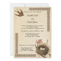 Invitation au mariage sur mesure pour les oiseaux 