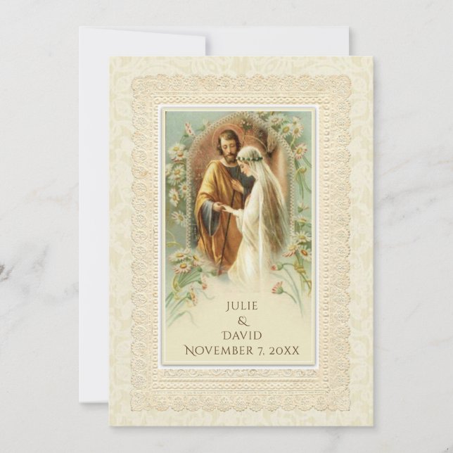 Invitation au mariage traditionnel catholique (Devant)
