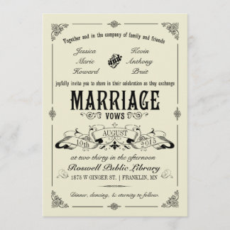 Invitation au mariage Vintage
