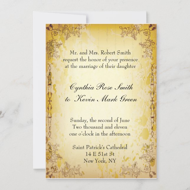 Invitation au mariage vintage (Devant)