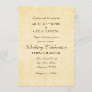 Invitation au mariage vintage simple et à sourcils