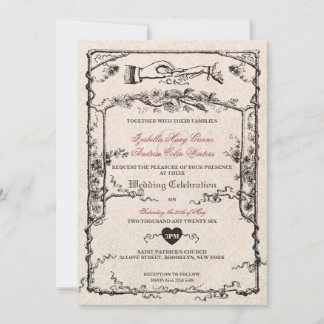 Invitation au mariage vintage #V3
