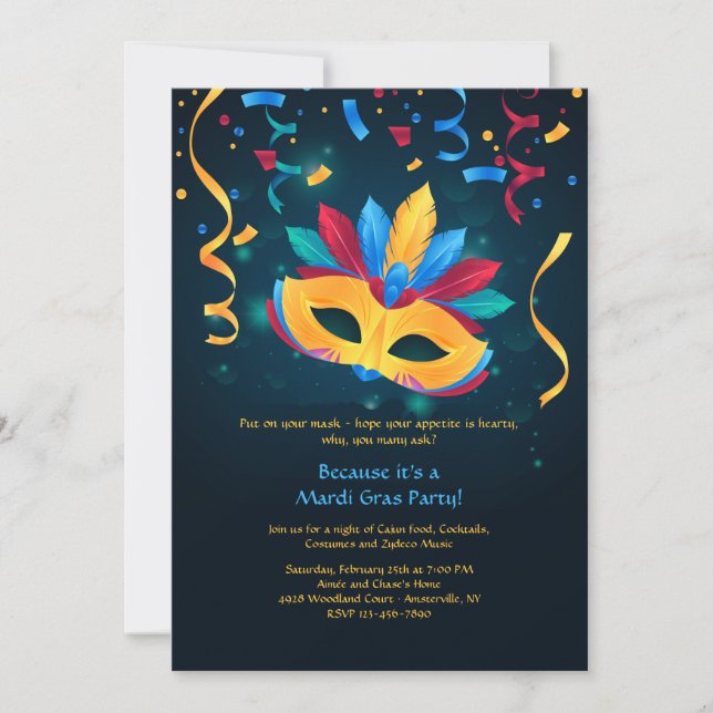Invitation au Masque Carnaval (Devant)