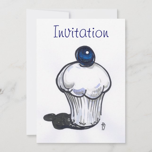 Invitation au muffin de bleuets (Devant)