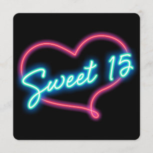Invitation au néon de fête d'anniversaire du