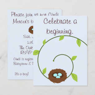 Invitation au nouveau Baby shower de début