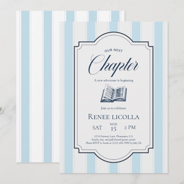 Invitation au nouveau chapitre Baby shower (Devant / Derrière)