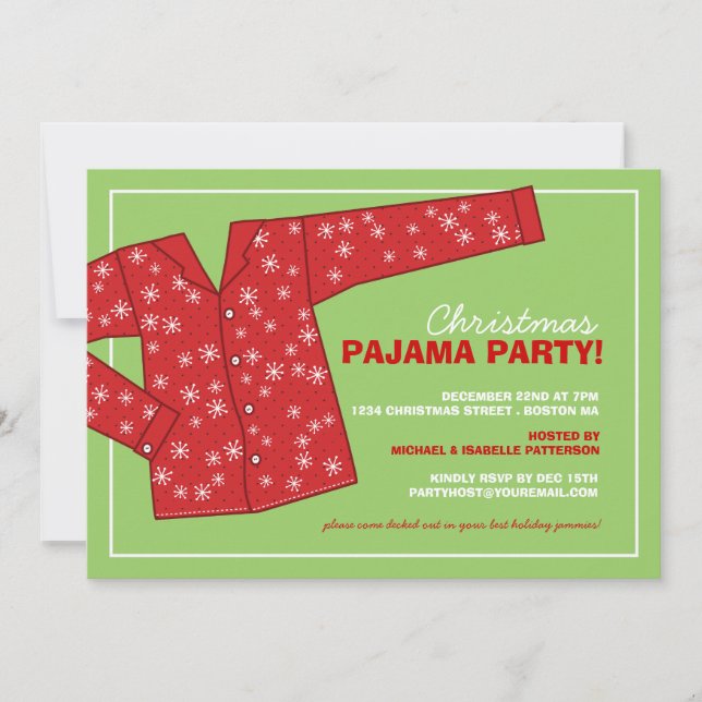Invitation au Pajama Party de Noël (Devant)