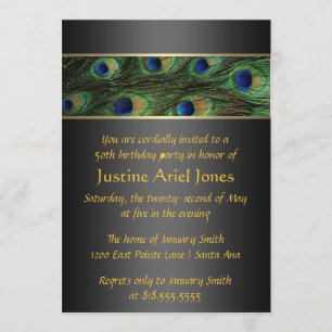 Invitation au paon d'anniversaire