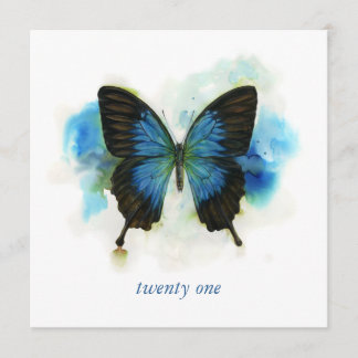 Invitation au papillon bleu 21e anniversaire