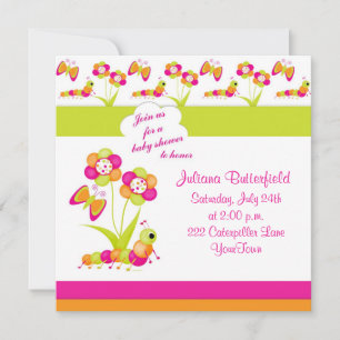 Invitation au papillon et au Baby shower
