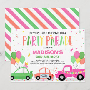 Invitation Au Parade D'Anniversaire Parade Rose