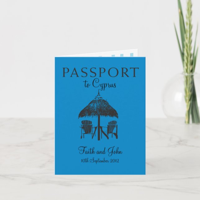 Invitation au passeport mariage à Chypre (Devant)