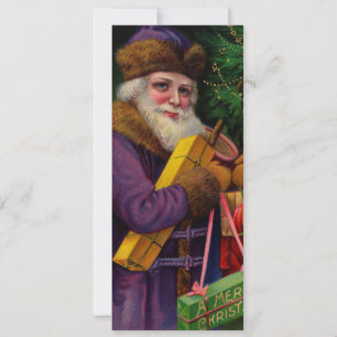 Invitation au Père Noël en violet