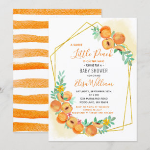 Invitation au petit Baby shower de pêche sucré