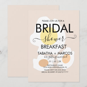 Invitation au petit-déjeuner de mariage avec brunc