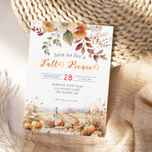 Invitation au pique-nique d'automne de citrouille