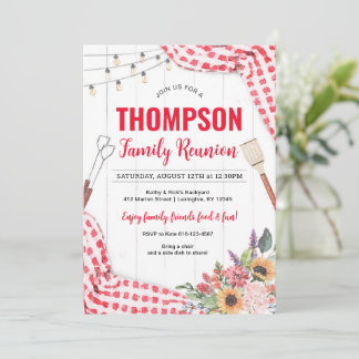 Invitation au pique-nique de réunion familiale BBQ