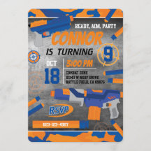 Invitation au pistolet à fléchettes